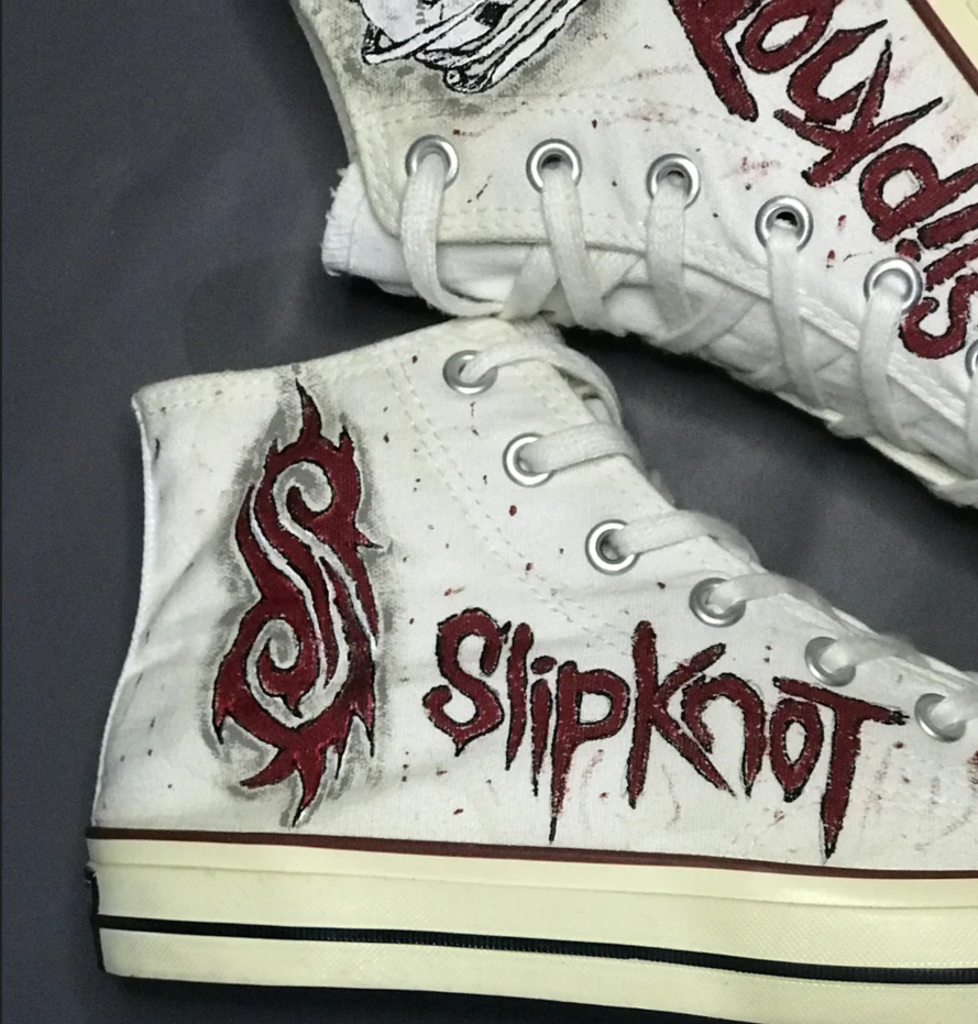 Slipknot Inspired Hand-Painted Sneakers Rock & Metal High Top Shoes
