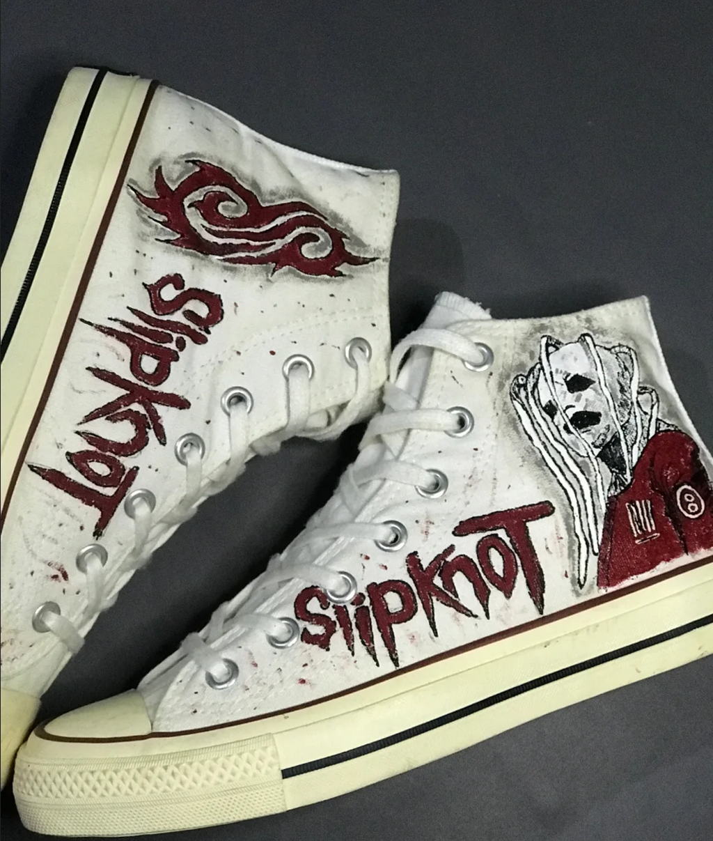 Slipknot Inspired Hand-Painted Sneakers Rock & Metal High Top Shoes
