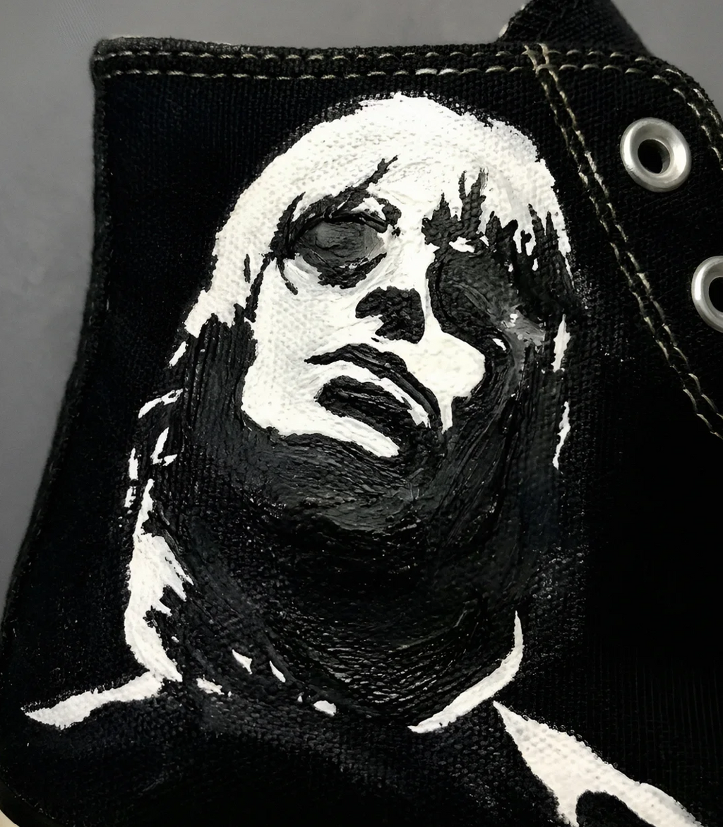 Oasis Inspired Hand-Painted Sneakers Britpop High Top Rock Shoes