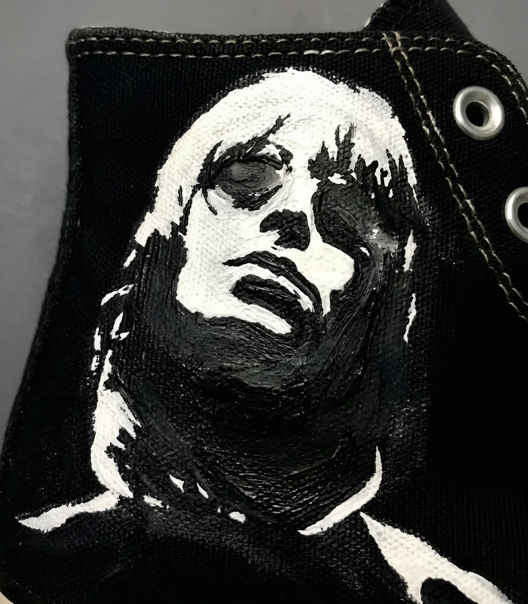 Oasis Inspired Hand-Painted Sneakers Britpop High Top Rock Shoes