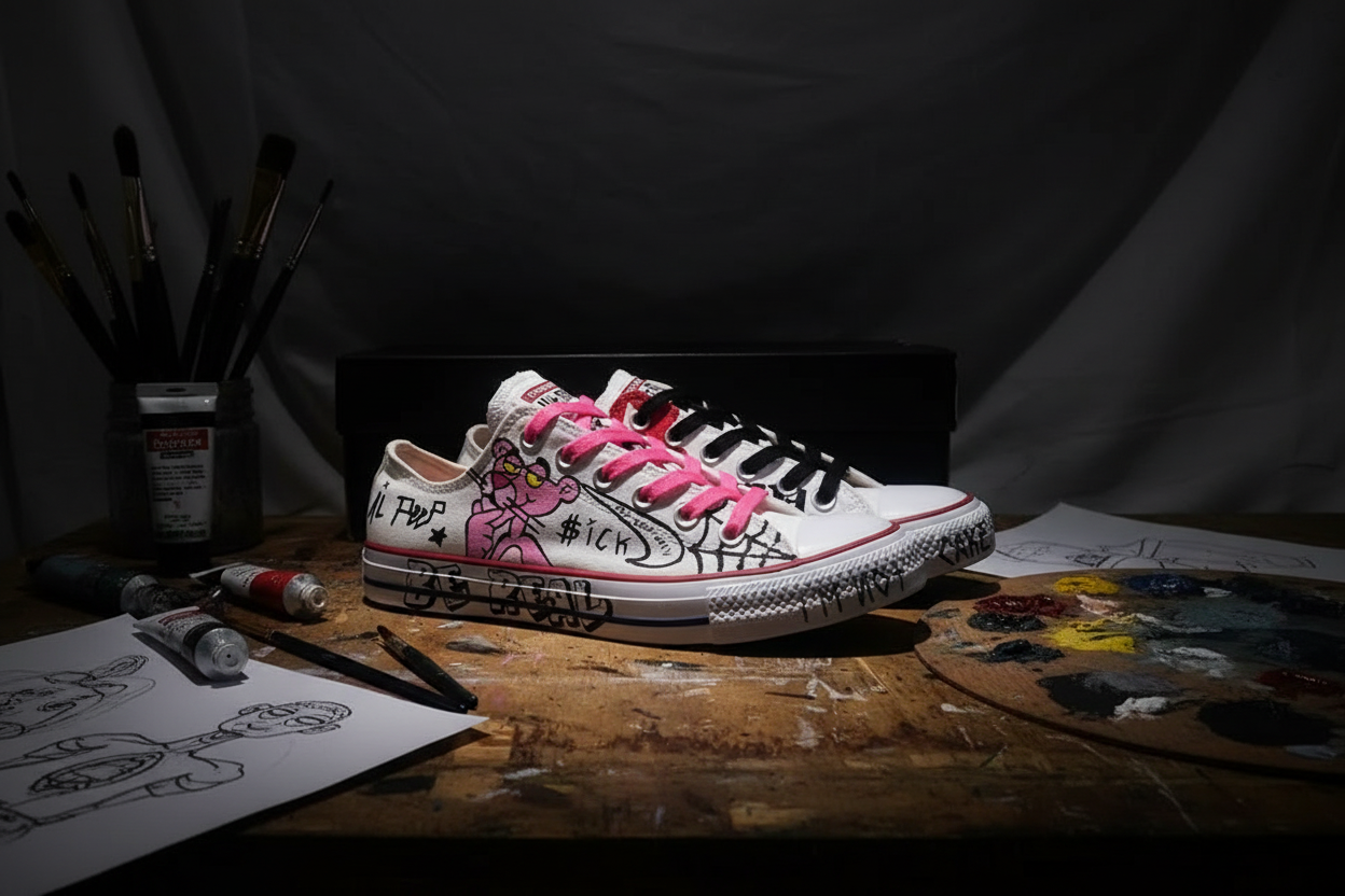 Custom Lil Peep Converse – Hand-Painted Banner