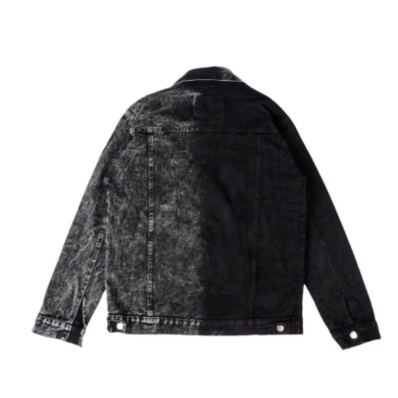 Combine black denim jacket korean style casual look