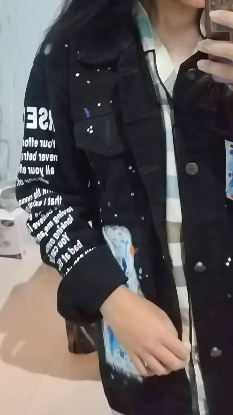 haechan nct dream denim jacket hand painted artwork kpop gift ideas