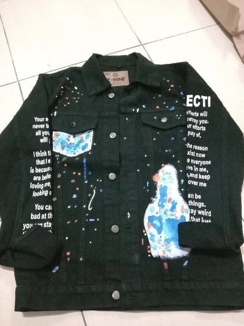 haechan nct dream denim jacket hand painted artwork kpop gift ideas