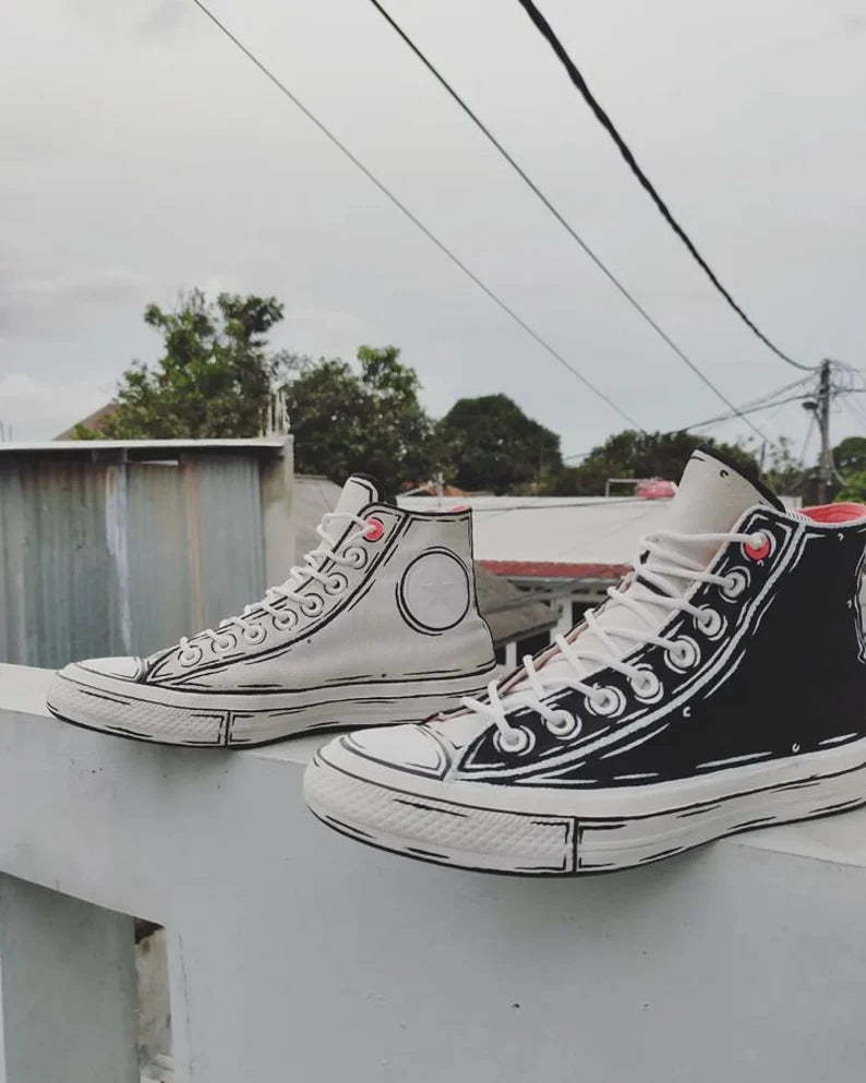 custom hand painted shoes design cartoon street art pick your color artistic painting