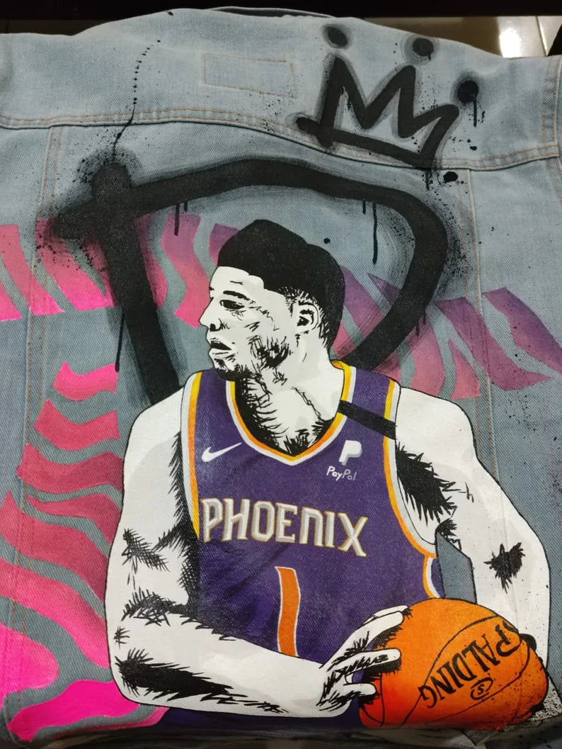 artistic outfits ideas - Hand Painted Basketball Player Jackets by Street Artist