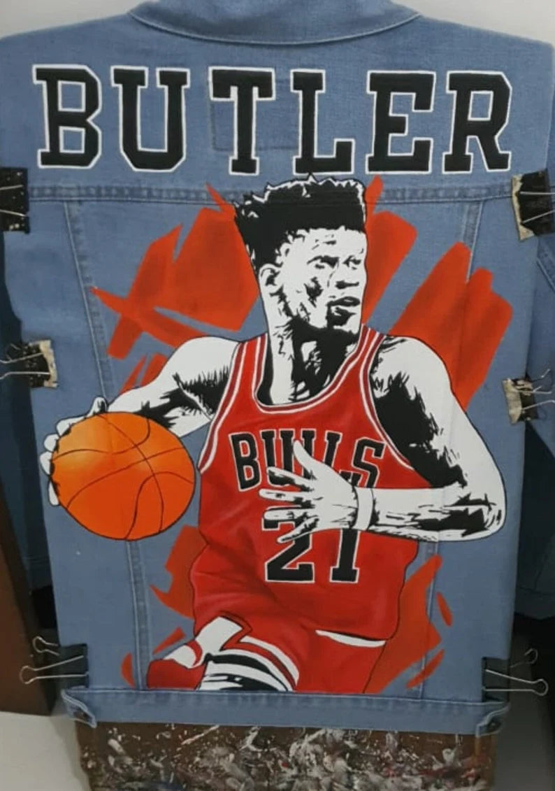 artistic outfits ideas - Hand Painted Basketball Player Jackets by Street Artist