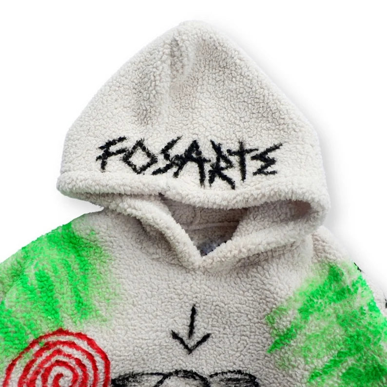 Hand-Painted KAWS Character Hoodie - Unique Street Art Fashion