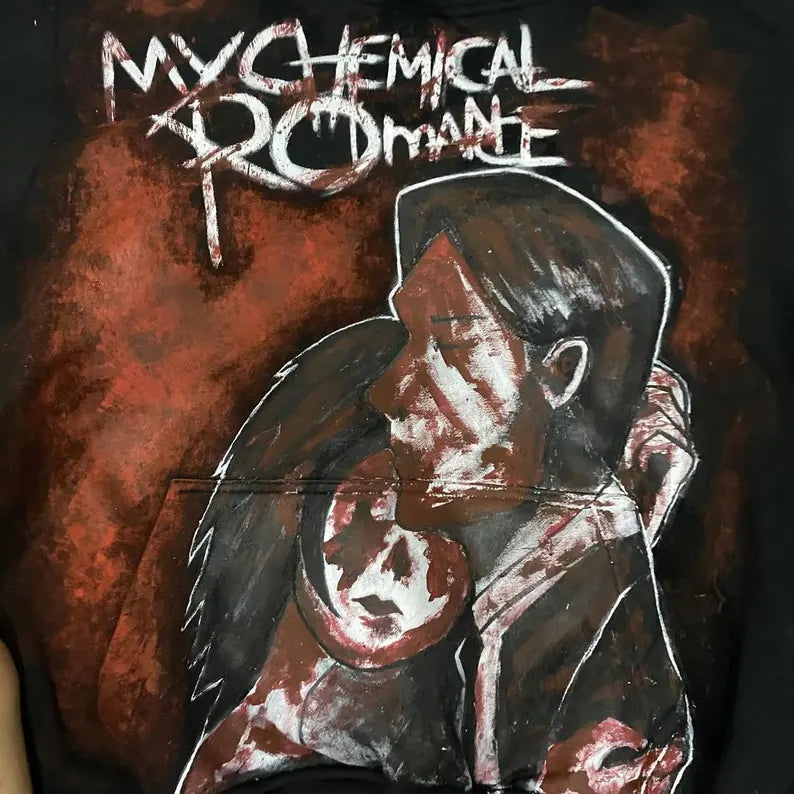 Punk Rock Streetwear Artistic depiction of a person with 'My Chemical Romance' text above