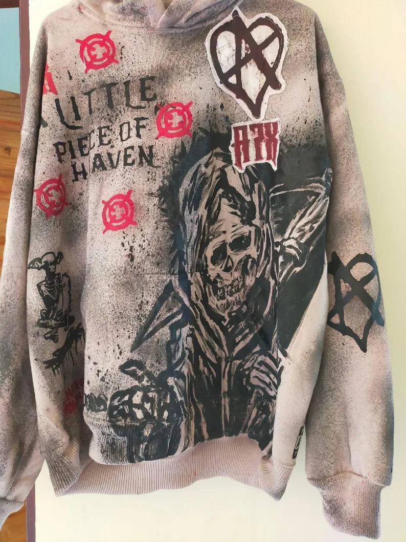 Metalcore Avenged Sevenfold Sweatshirt with graphic design and text on a plain background