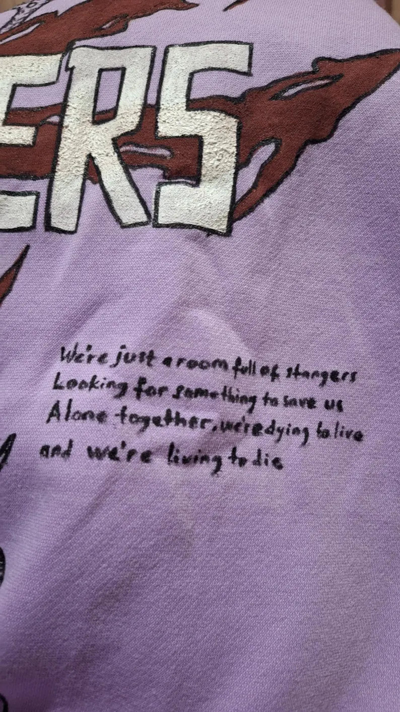 Purple BMTH Stranger Hoodie – Hand-Painted Streetwear for Bold Alternative Style