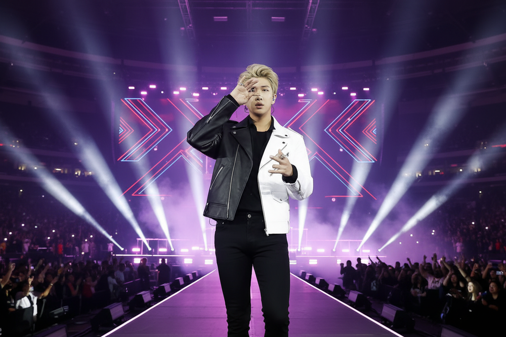 Katalog LA Concert Stage - Black White Jacket street art for a minimalist rebel outfit