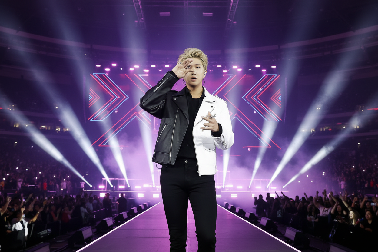 Katalog LA Concert Stage - Black White Jacket street art for a minimalist rebel outfit