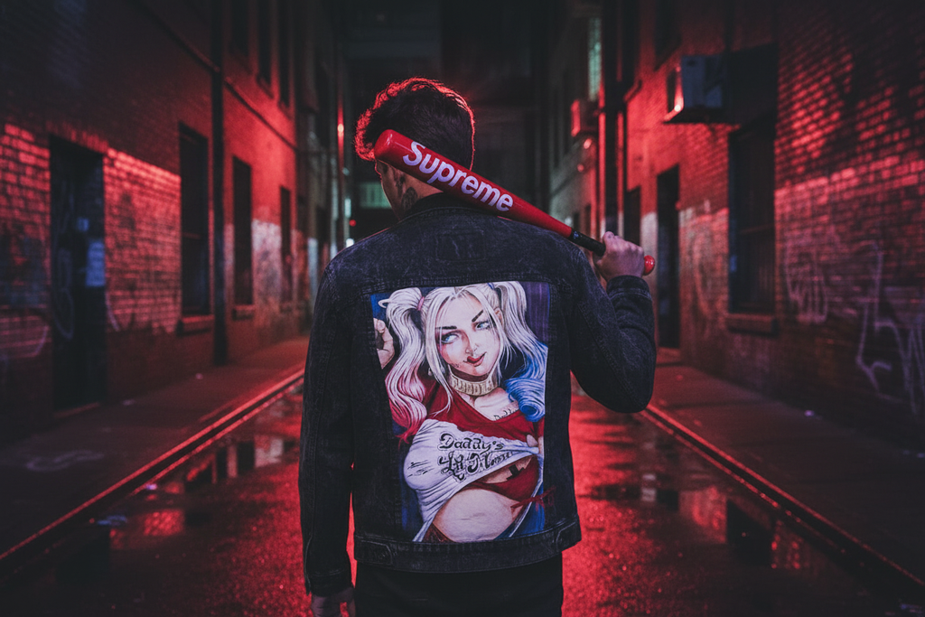 Property of Joker debim Jacket NYC Alley - Harley Quinn Black Jacket punk rock