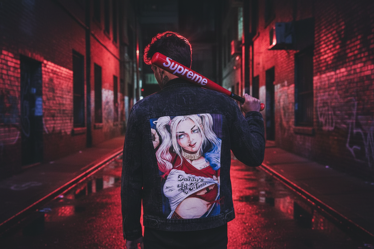 Property of Joker debim Jacket NYC Alley - Harley Quinn Black Jacket punk rock