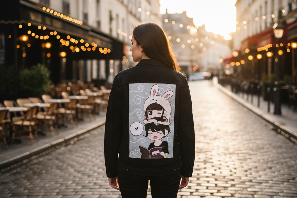Korean Casual Look Katalog Paris Street - Cute Anime denim Jacket