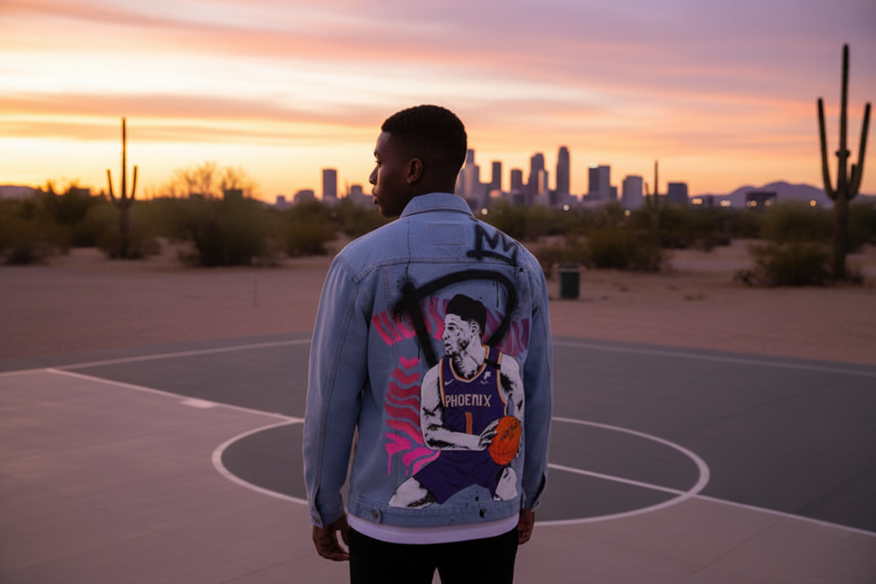 Hand Painted Phoenix Suns Apparel NBA Personalized Phoenix Courtside
