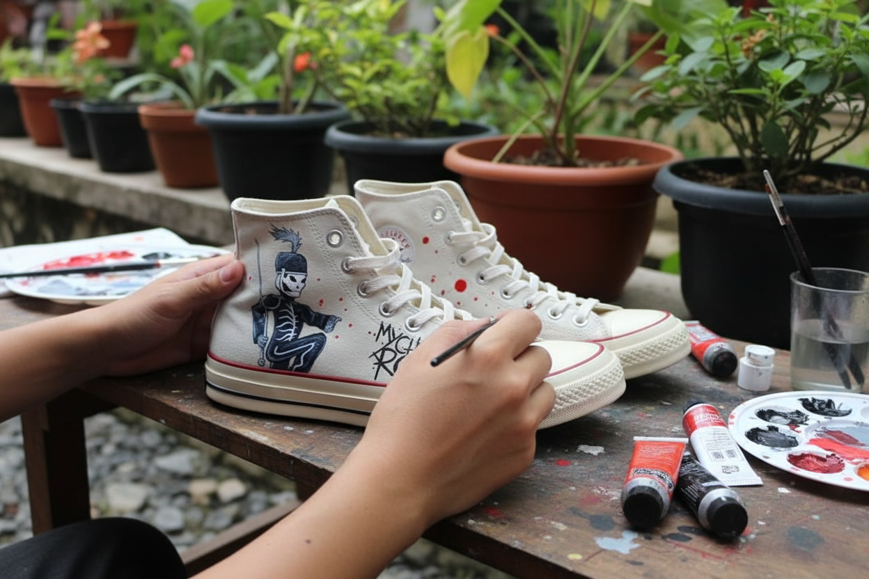 Proses Melukis Custom Sneakers